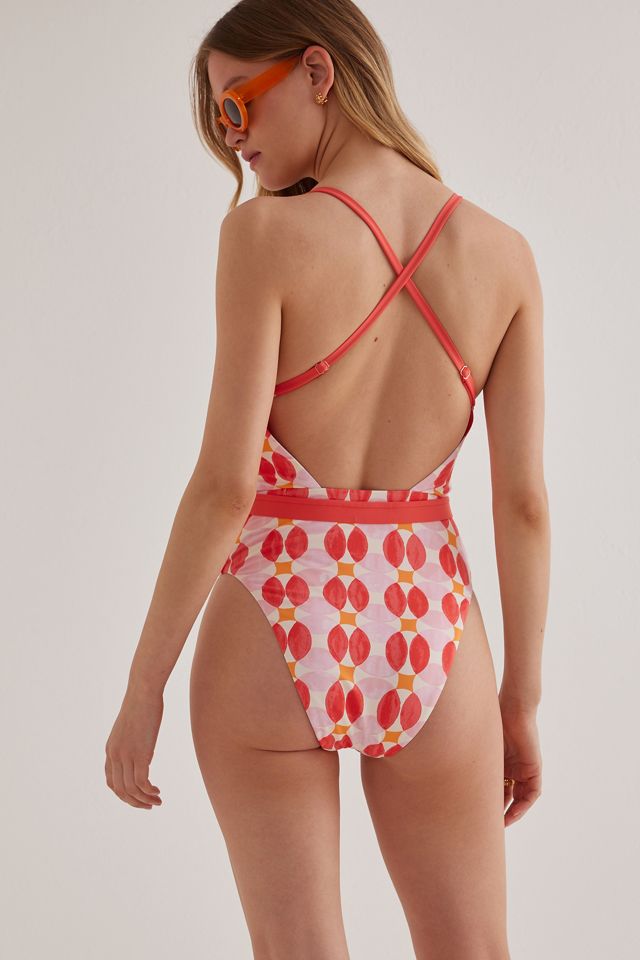 Maeve Jodie Belted Smocked Swimsuit #1