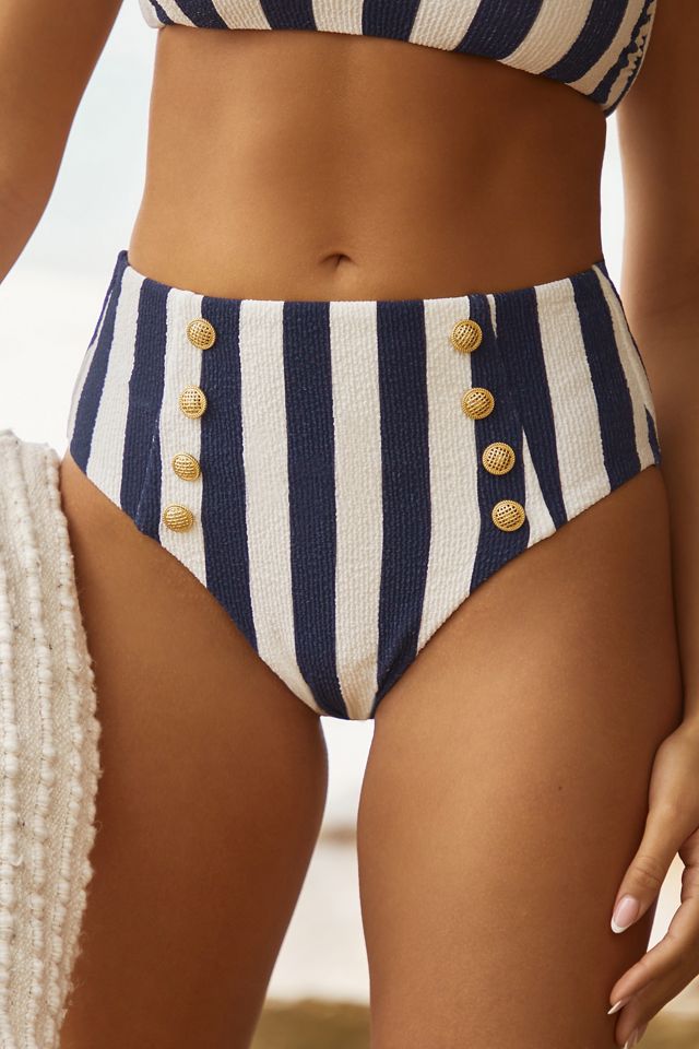 Bas de bikini taille haute nautique By Anthropologie #2