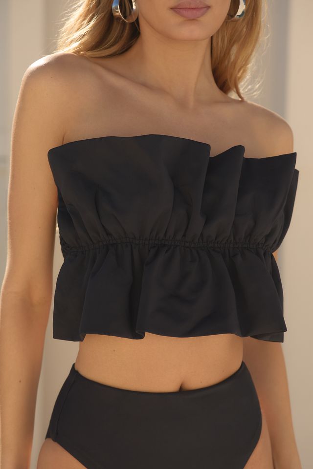 By Anthropologie Mari Ruffle Bandeau Bikini Top #2