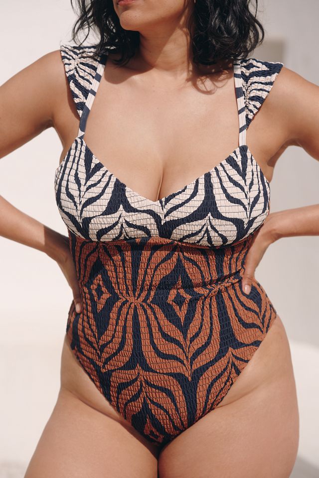 Celandine Penelope Smocked Cap-Sleeve One-Piece Swimsuit #5