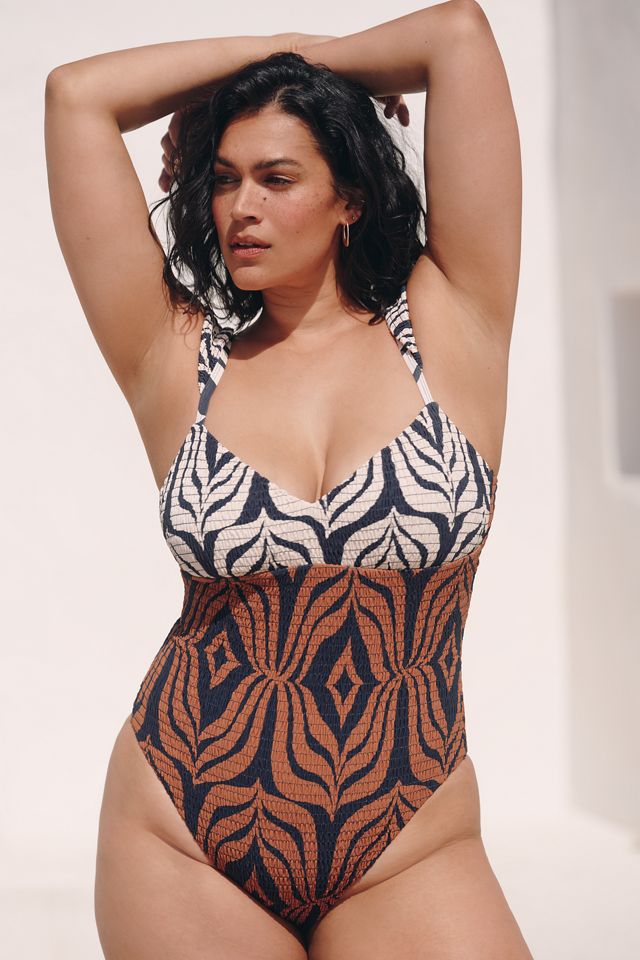 Celandine Penelope Smocked Cap-Sleeve One-Piece Swimsuit #3