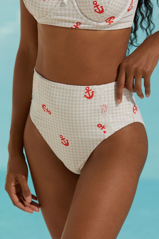 Celandine Pippa Trimmed High-Waist Bikini Bottoms #1