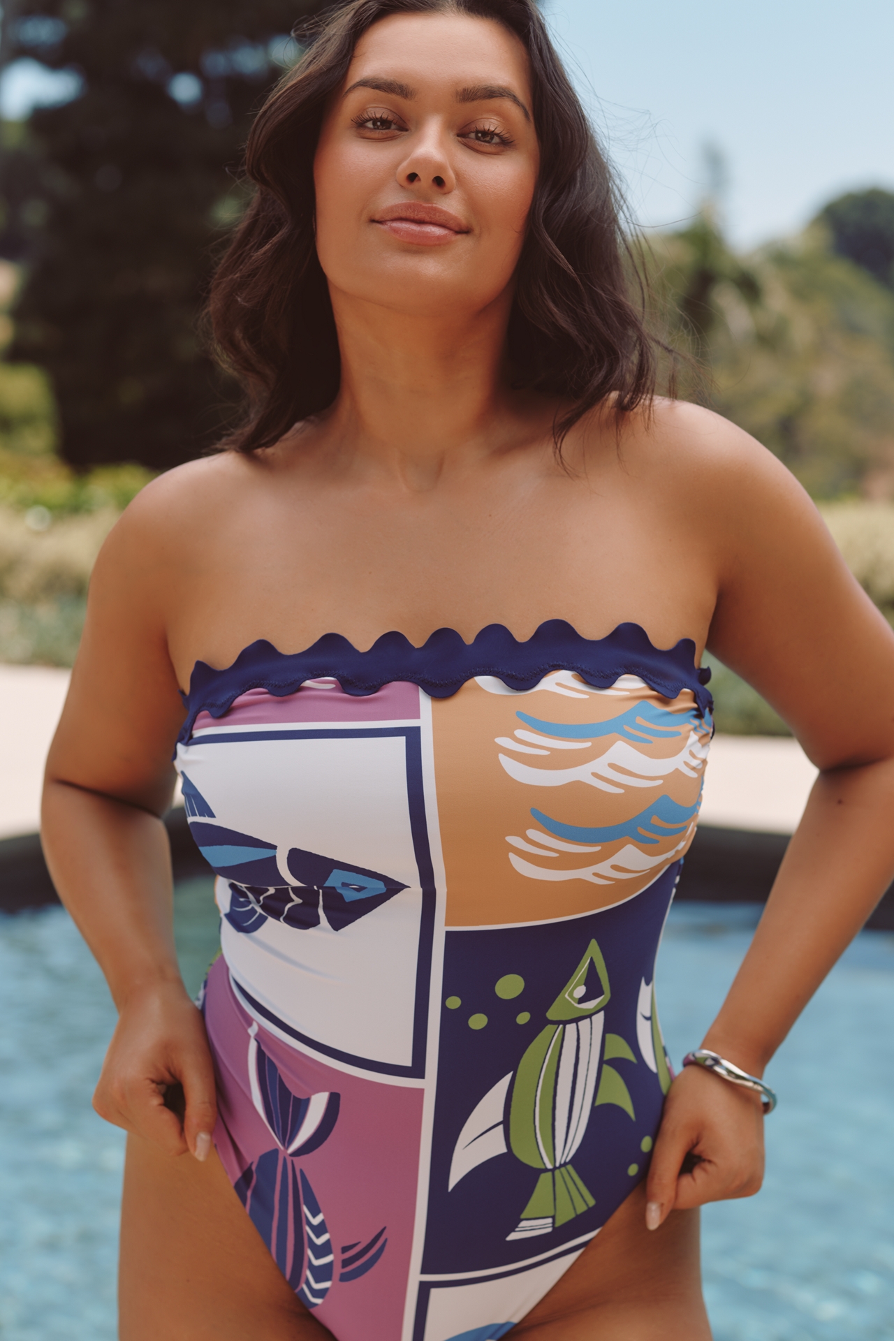 Celandine Graphic Scallop One-Piece Swimsuit