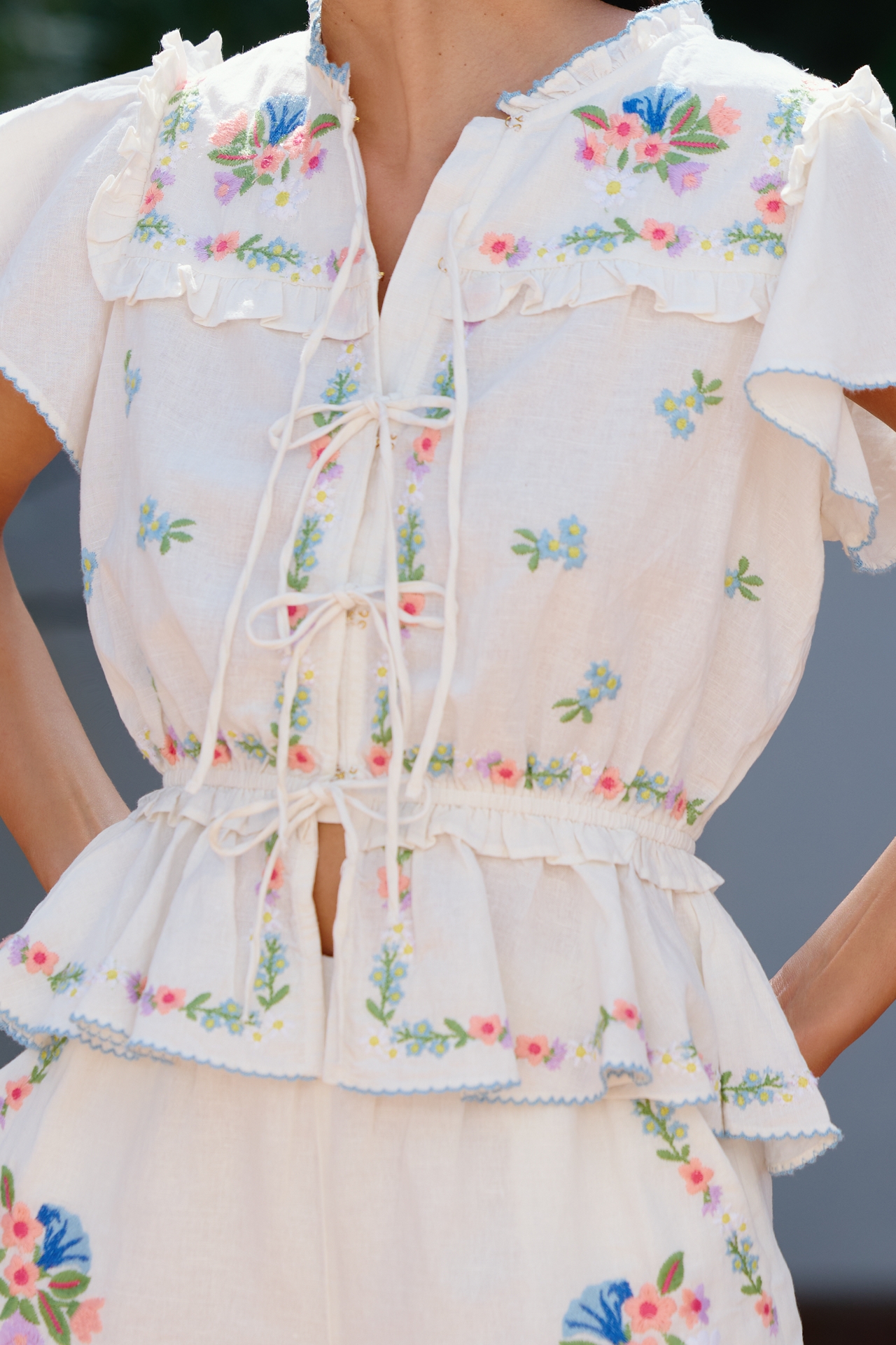 Show Me Your Mumu Romey Embroidered Top