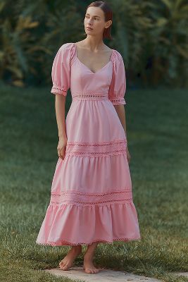 Peixoto Isabella Midi Dress In Pink
