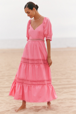 Peixoto Isabella Midi Dress In Pink