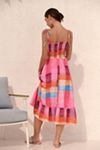 peixoto eddie midi dress Peixoto Eddie Sleeveless Womans Pink Smocked Bodice Midi Dress Small  yjn0524