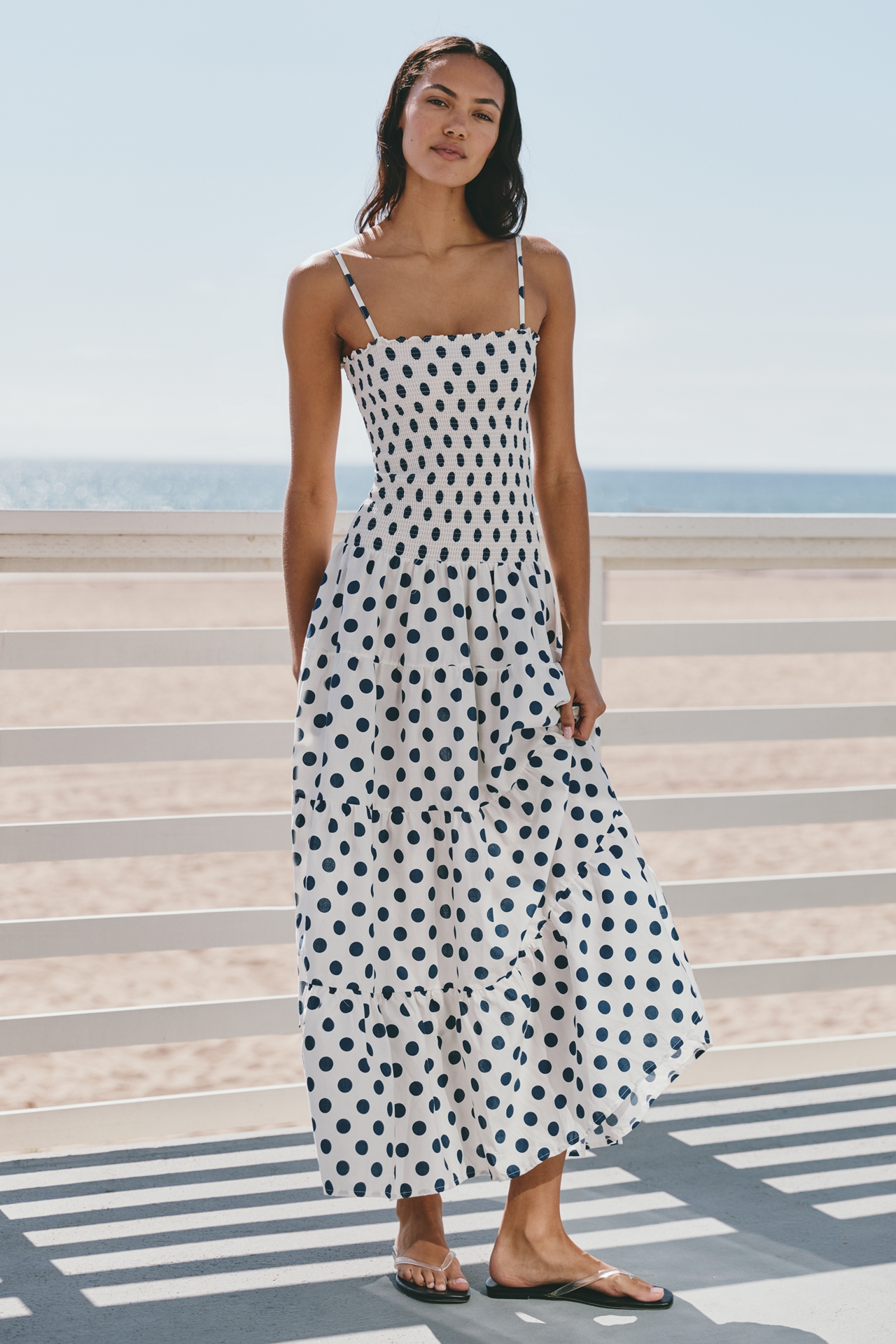 Peixoto Clementine Smocked Tiered Maxi Dress