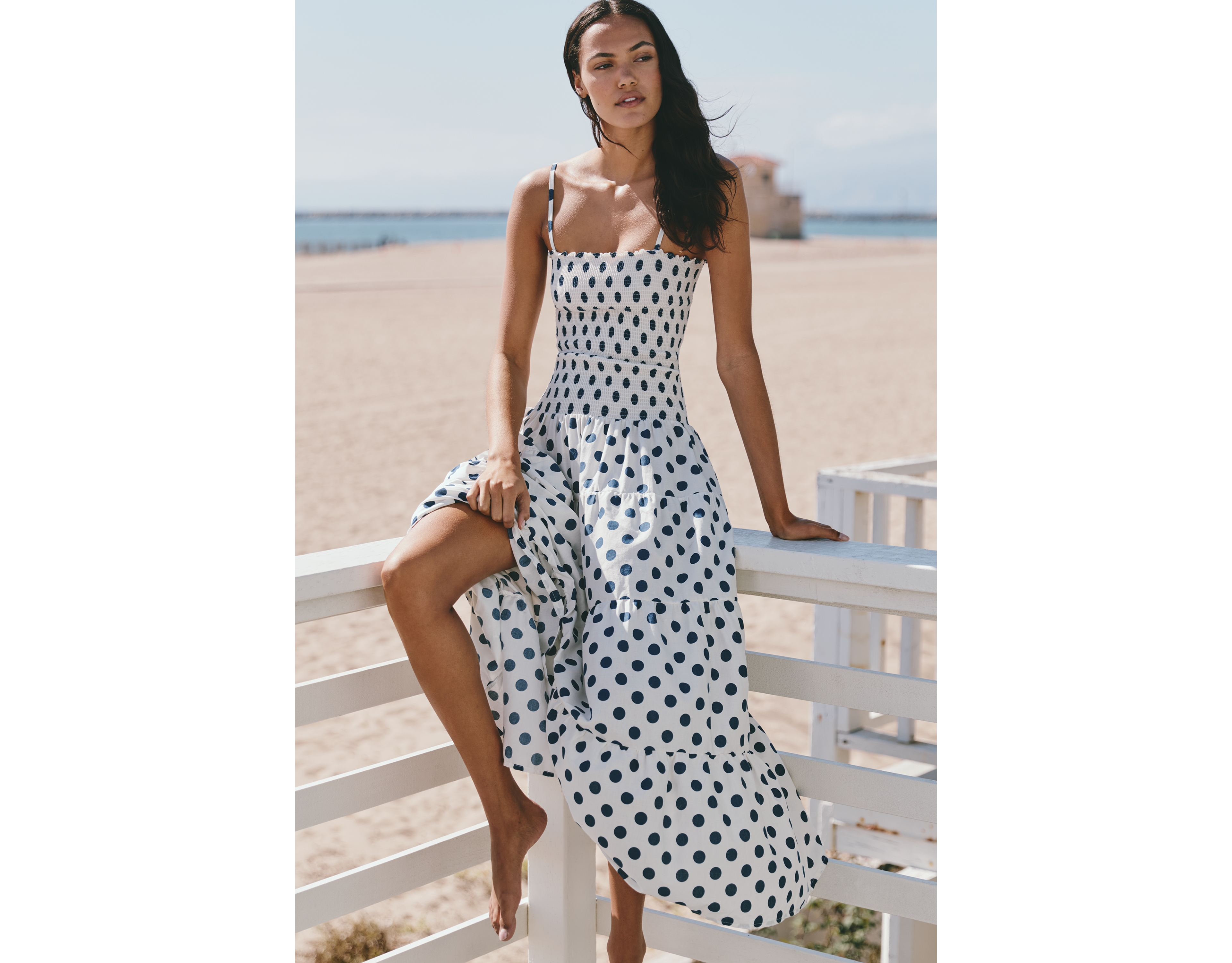 Peixoto Clementine Smocked Tiered Maxi Dress
