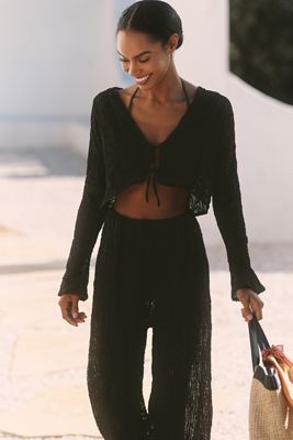 Peixoto Jesse Tie-Front Crop Top