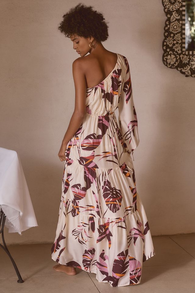 JETS Fine Lines One-Shoulder Tiered Maxi Dress | Anthropologie