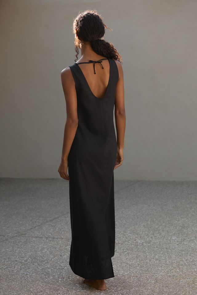Seafolly Linen-Blend Palmero Keyhole Maxi Dress #2