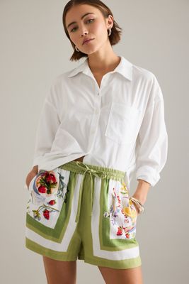 Seafolly Riviera Coast Leinen-Mischung Shorts mit Kordelzug