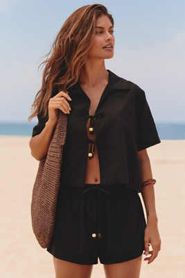 Seafolly Palermo Tie-Front Crop Top