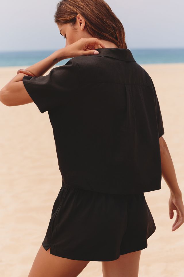 Seafolly Palermo Tie-Front Crop Top #1