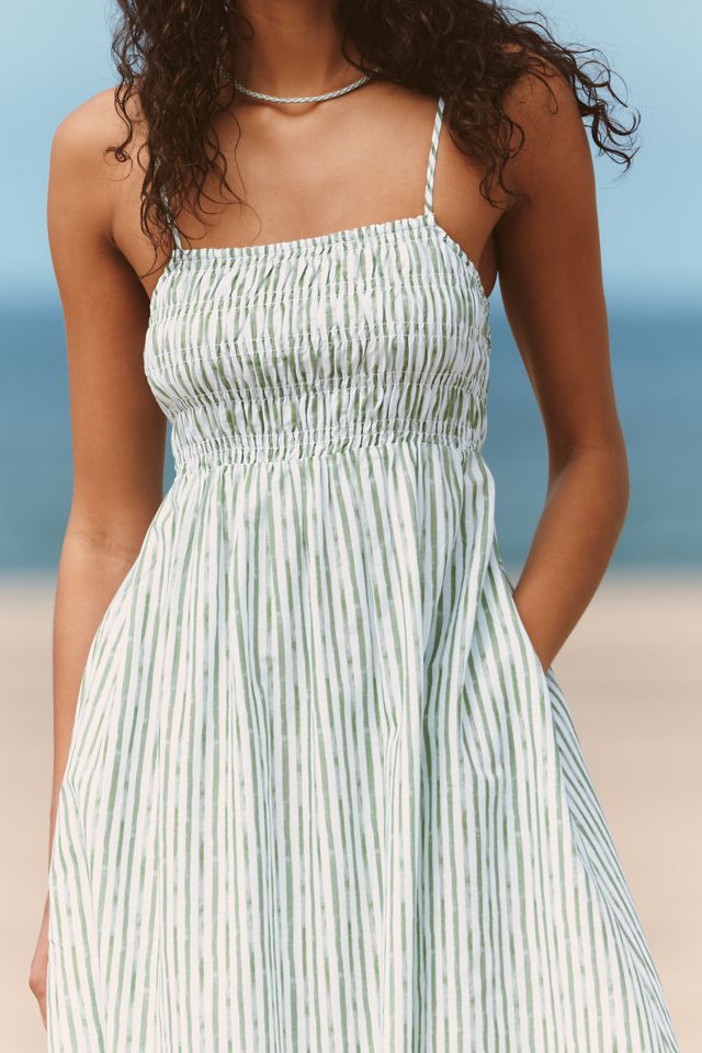 Seafolly Sleeveless Striped Shirred Maxi Dress #3