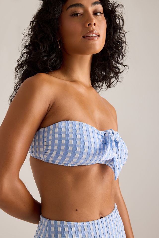 Seafolly Cornflower Tie-Front Bandeau Bikini Top #1