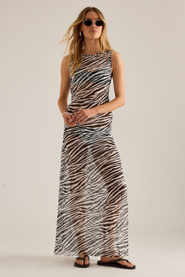 bond-eye Karma Sheer Zebra Maxi Dress