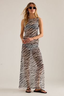 Robe longue transparente à imprimé zèbre Karma bond-eye