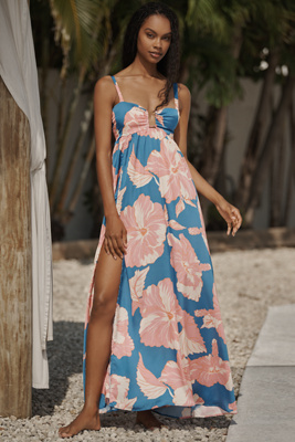 Maaji Magnolia Mirage Sleeveless Maxi Dress In Blue