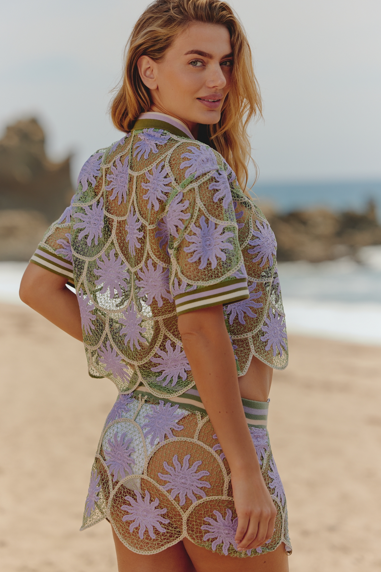 Maaji Golden Sun Solene Sheer Lace Shirt