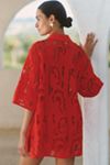 SUBOO Florence Short-Sleeve Eyelet Buttondown Shirt