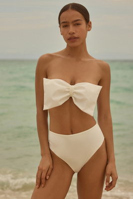 Love Stories Pebbles High-waisted Bikini Bottoms In White