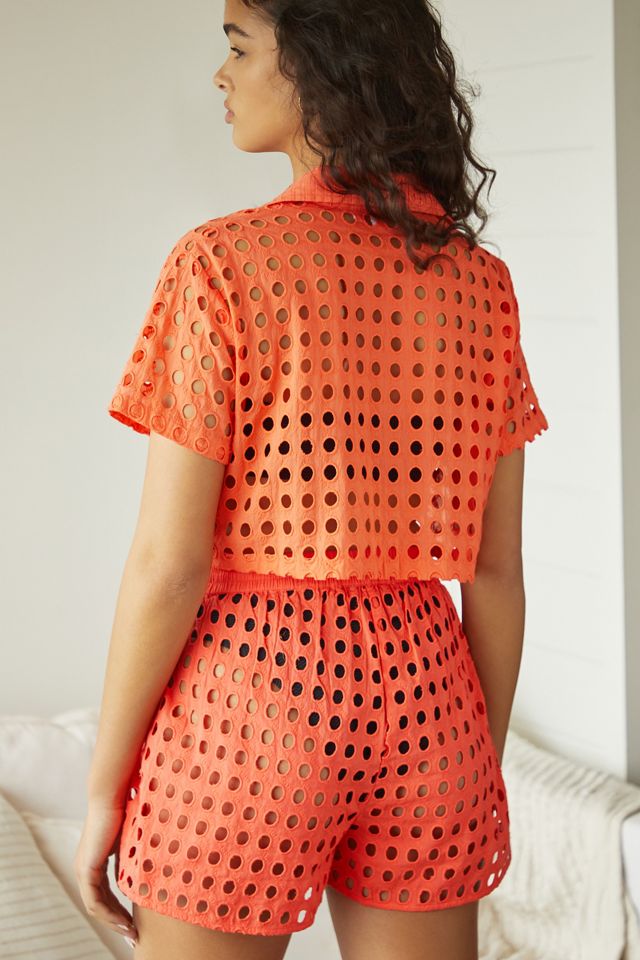 Solid & Striped The Eyelet Cropped Cabana Shirt #1