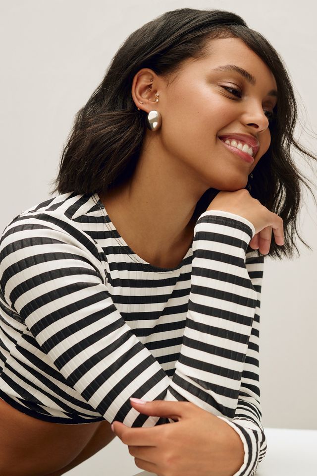 Solid & Striped The Rashguard Long-Sleeve Bikini Top | Anthropologie