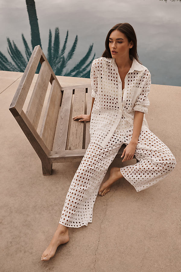 Shop Solid & Striped The Delaney Eyelet Pants In White