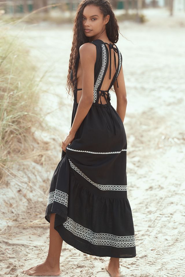 【美品】immatereal breeze enveloped stole 黒 Lemlem Lelisa Sleeveless V-Neck Maxi Dress | Anthropologie