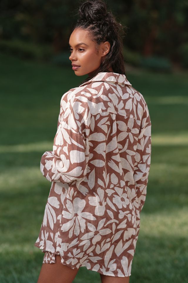Vitamin A Playa Linen Boyfriend Buttondown Shirt #1