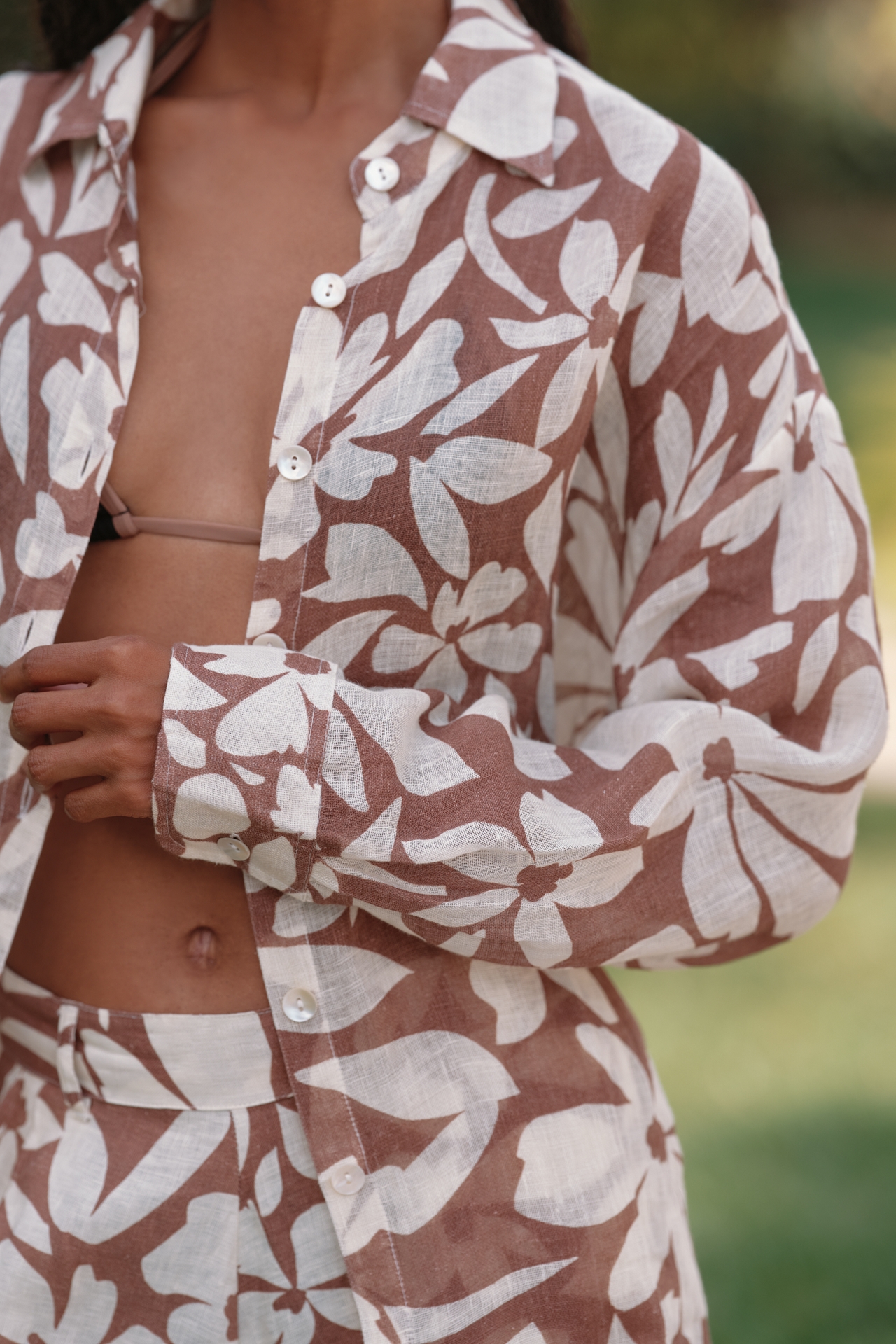 Vitamin A Playa Linen Boyfriend Buttondown Shirt