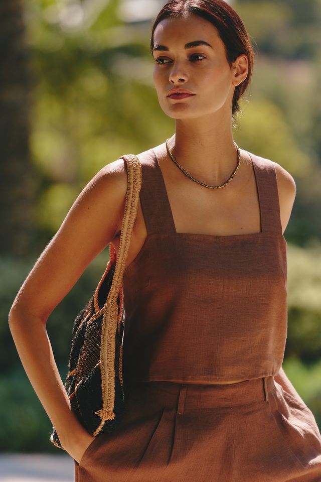 Vitamin A Tallows Linen Crop Top #1