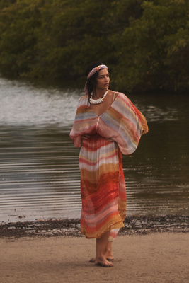 Vitamin A Petra Kaftan In Orange