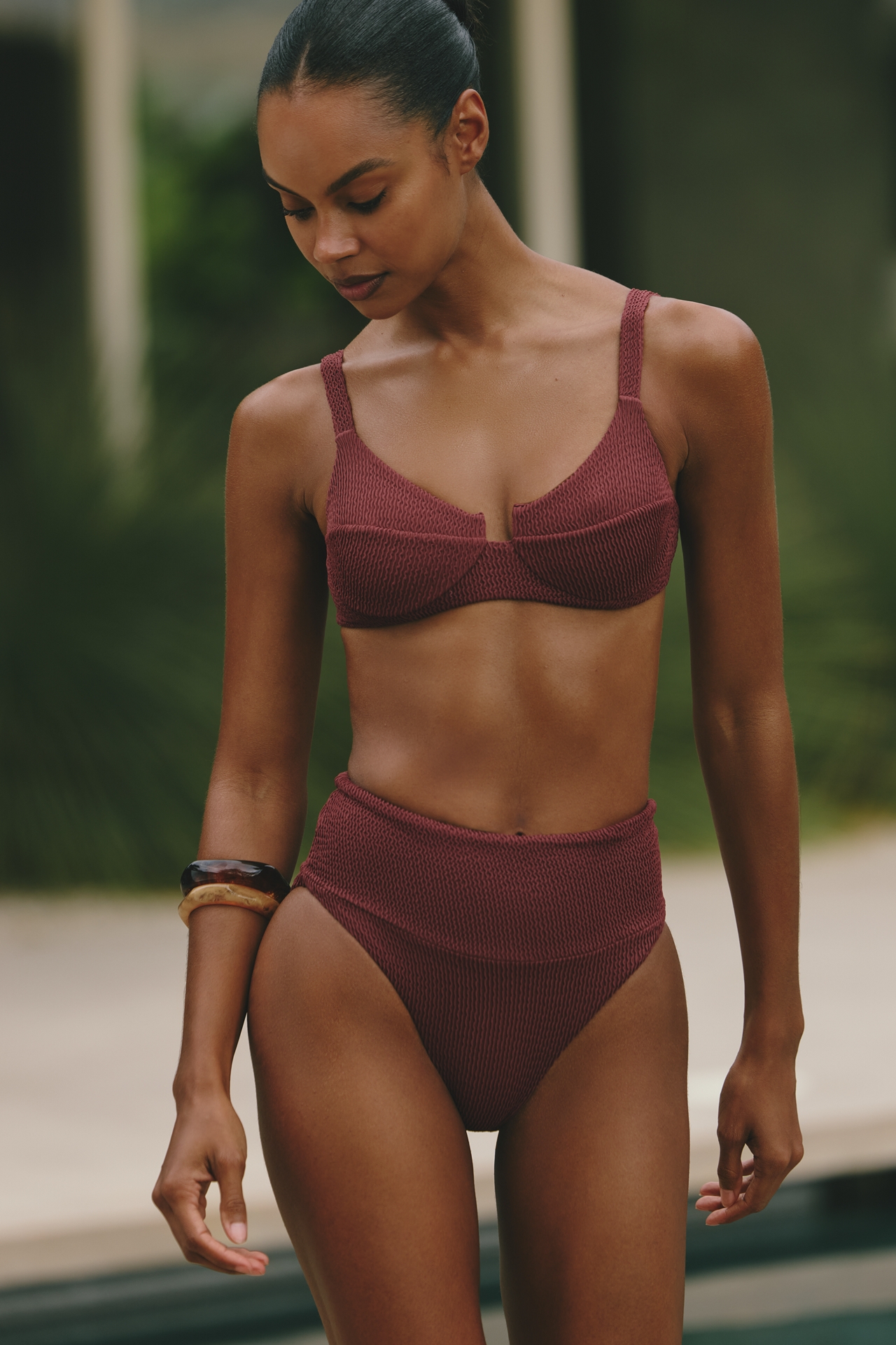Malai Textured Wave Bikini Top