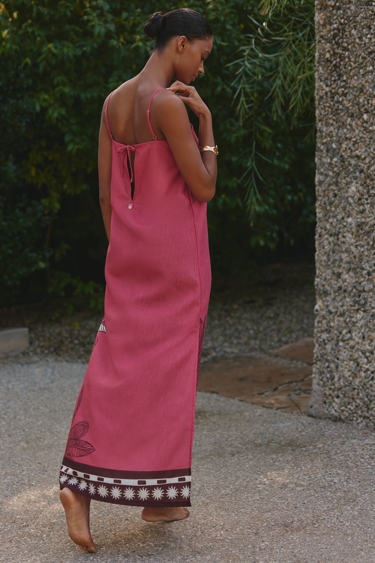 Malai Tropical Wine Maxi Dress