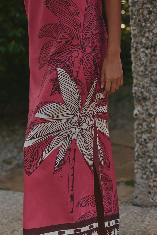 Malai Tropical Wine Maxi Dress #2