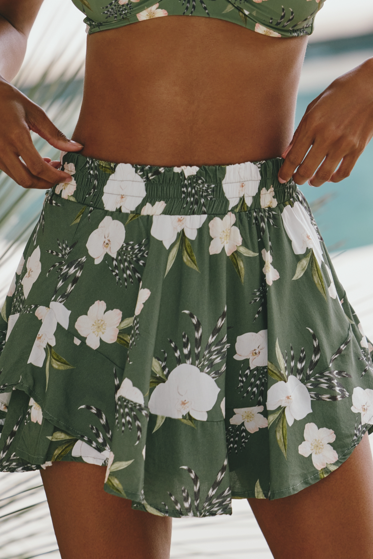 Malai Palm Breeze Brisa Embroidered Pull-On Shorts