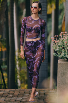 Sleek Mesh Maxi Skirt