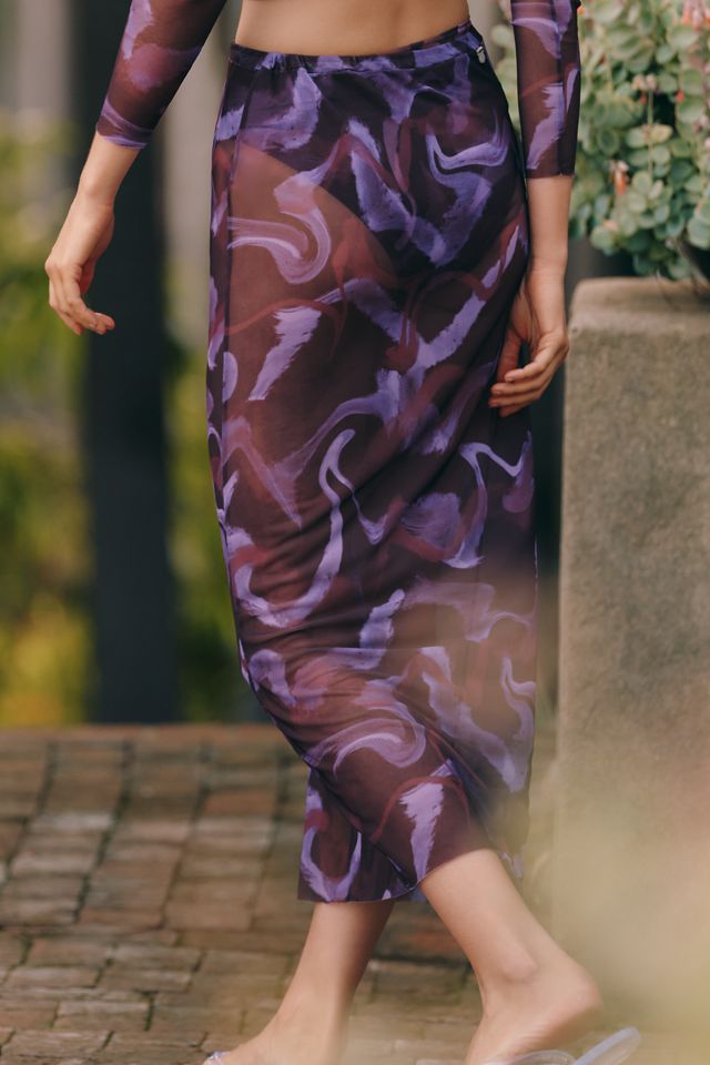Malai Sleek Mesh Maxi Skirt #1