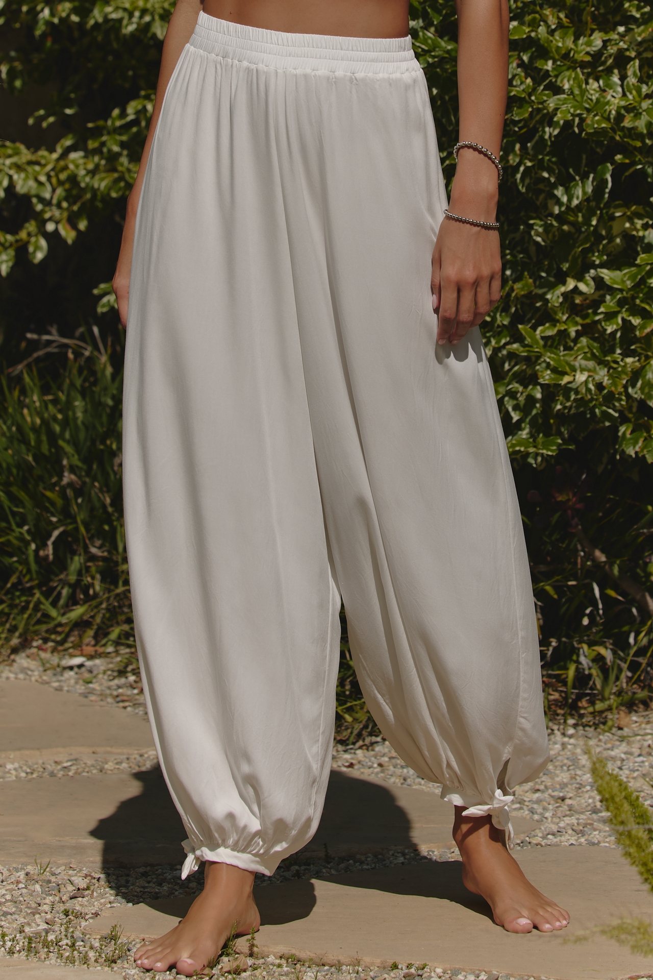 Malai White Dune Wide-Leg Pants