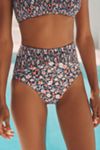Hutch Marin Smocked High-Waisted Bikini Bottoms