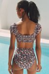 Hutch Marin Smocked High-Waisted Bikini Bottoms
