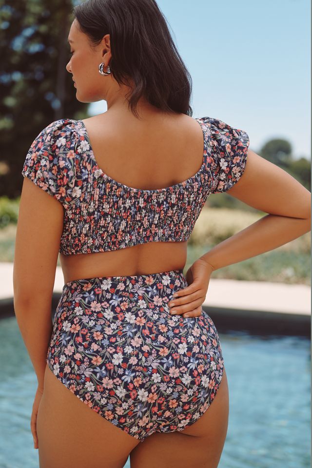 Hutch Marin Smocked High-Waisted Bikini Bottoms #5