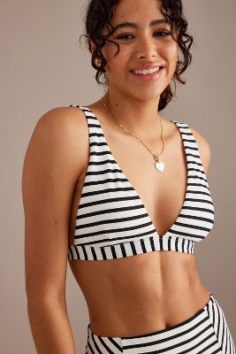Sea Level Amalfi Striped Triangle Bikini Top