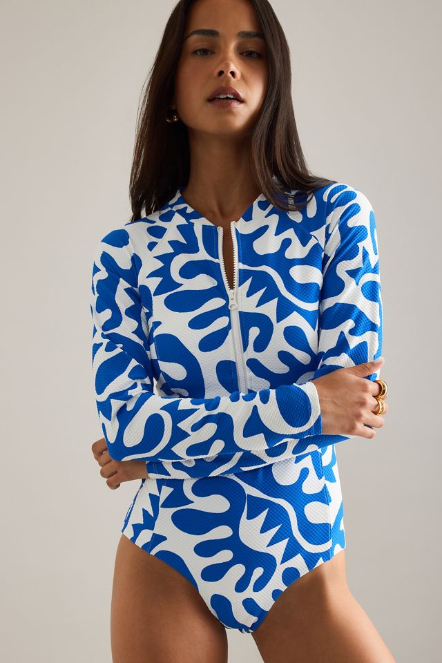 Sea Level Seascape Long-Sleeve One-Piece Swimsuit #2