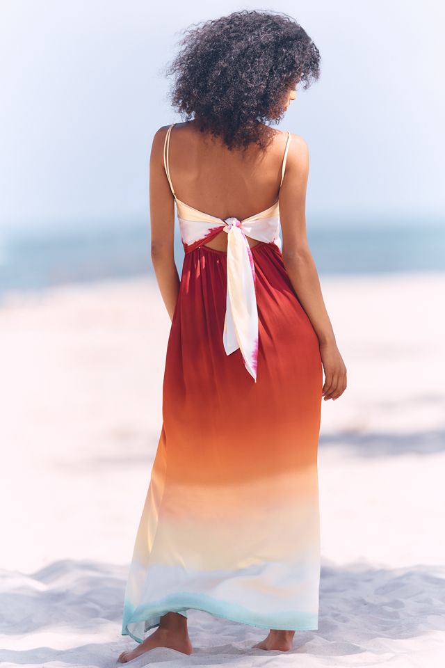 Tie-Back Maxi Dress by SIGAL, Size: Medium at Anthropologie
