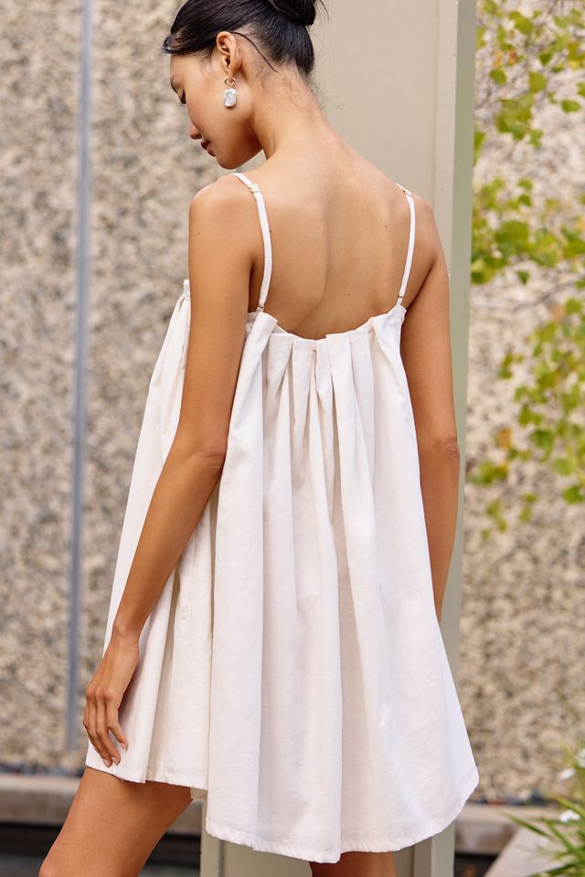 Palmacea Zuzu Linen Blend Pearl Mini Dress
