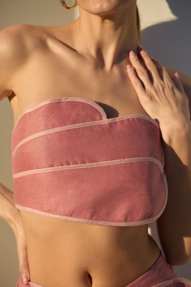 AZULU Sango Linen Crop Top #1